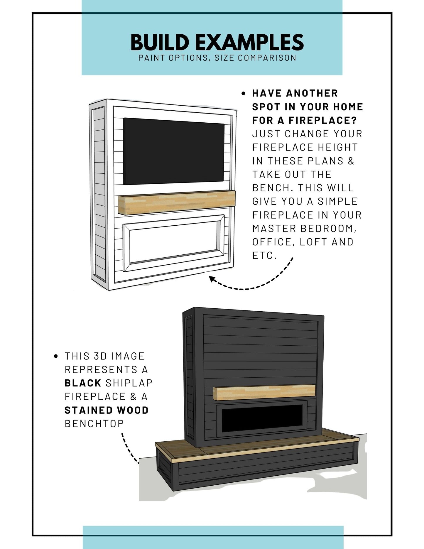 WRAP AROUND FIREPLACE & BENCH COMBO PACK BUILD PLANS