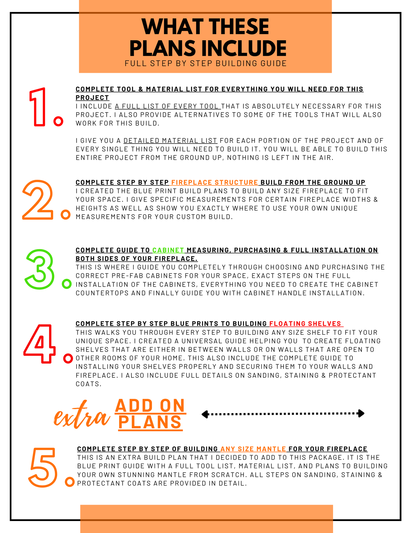 DMY FIREPLACE, CABINETS & FLOATING SHELVES BUILD PLANS