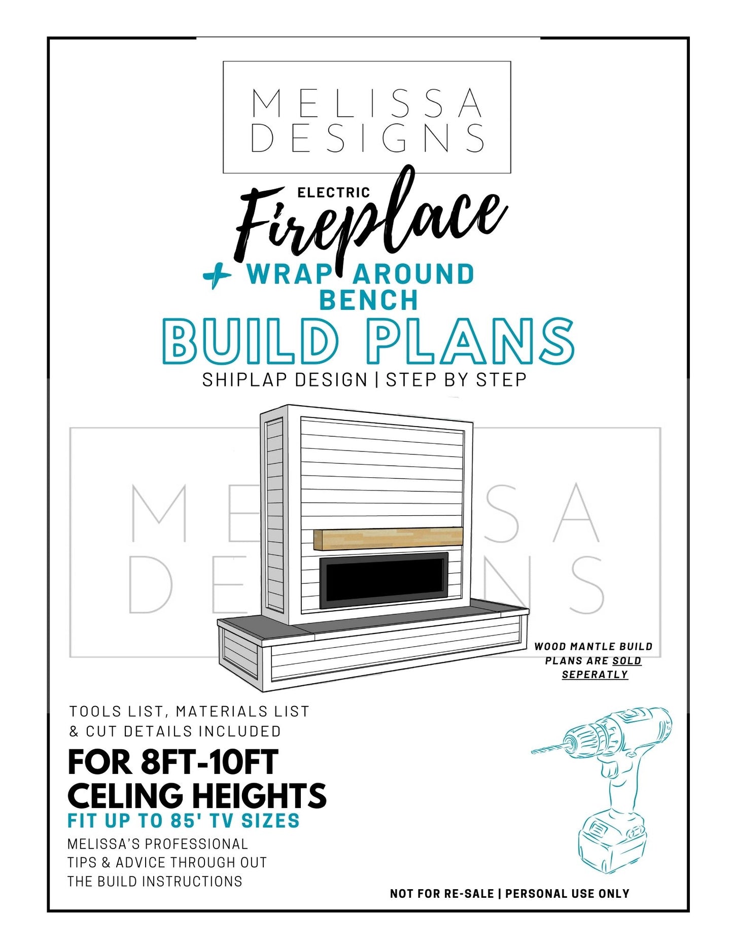 WRAP AROUND BENCH ELECTRIC FIREPLACE BUILD PLANS