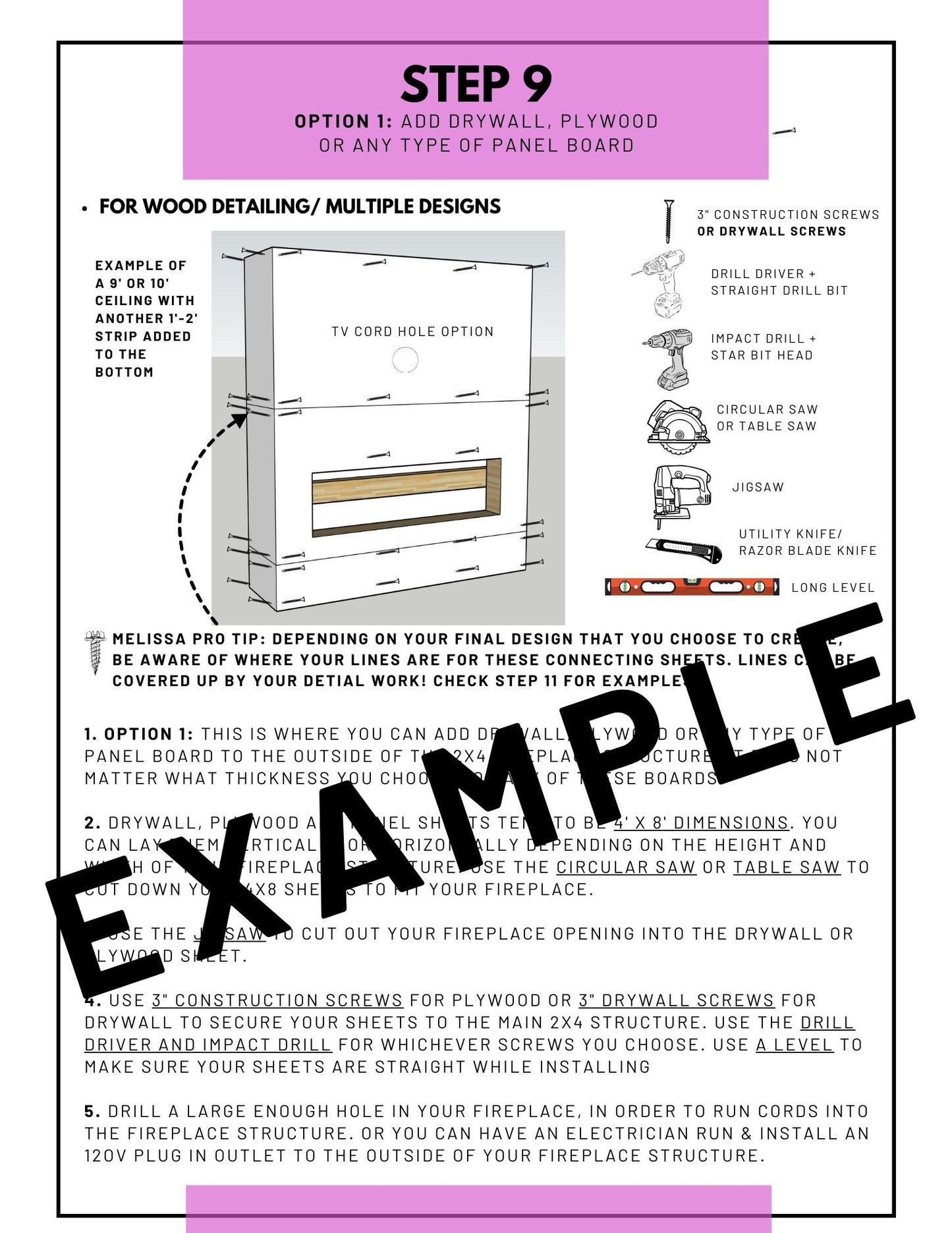 BASE FRAME STRUCTURE FIREPLACE BUILD PLANS