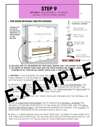 BASE FRAME STRUCTURE FIREPLACE BUILD PLANS