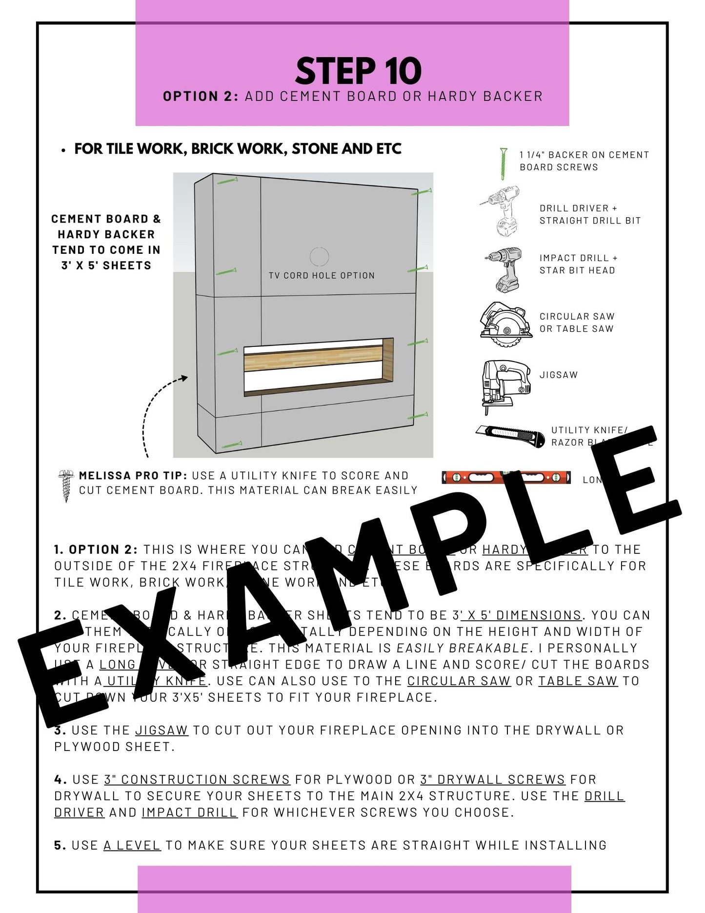 BASE FRAME STRUCTURE FIREPLACE BUILD PLANS