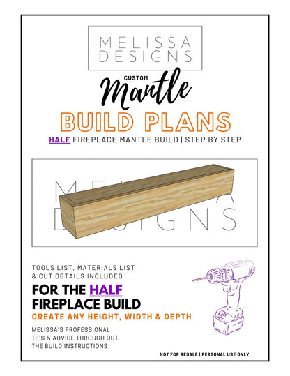 HALF ELECTRIC FIREPLACE BUILD PLANS + MANTLE PLANS