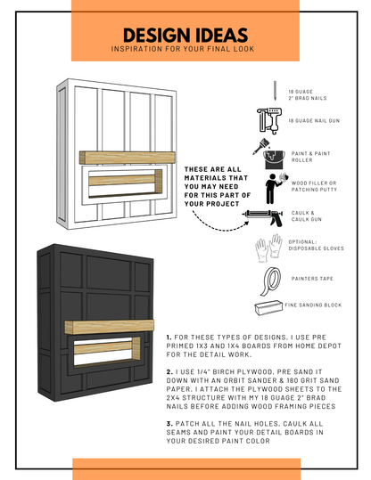 DMY FIREPLACE, CABINETS & FLOATING SHELVES BUILD PLANS