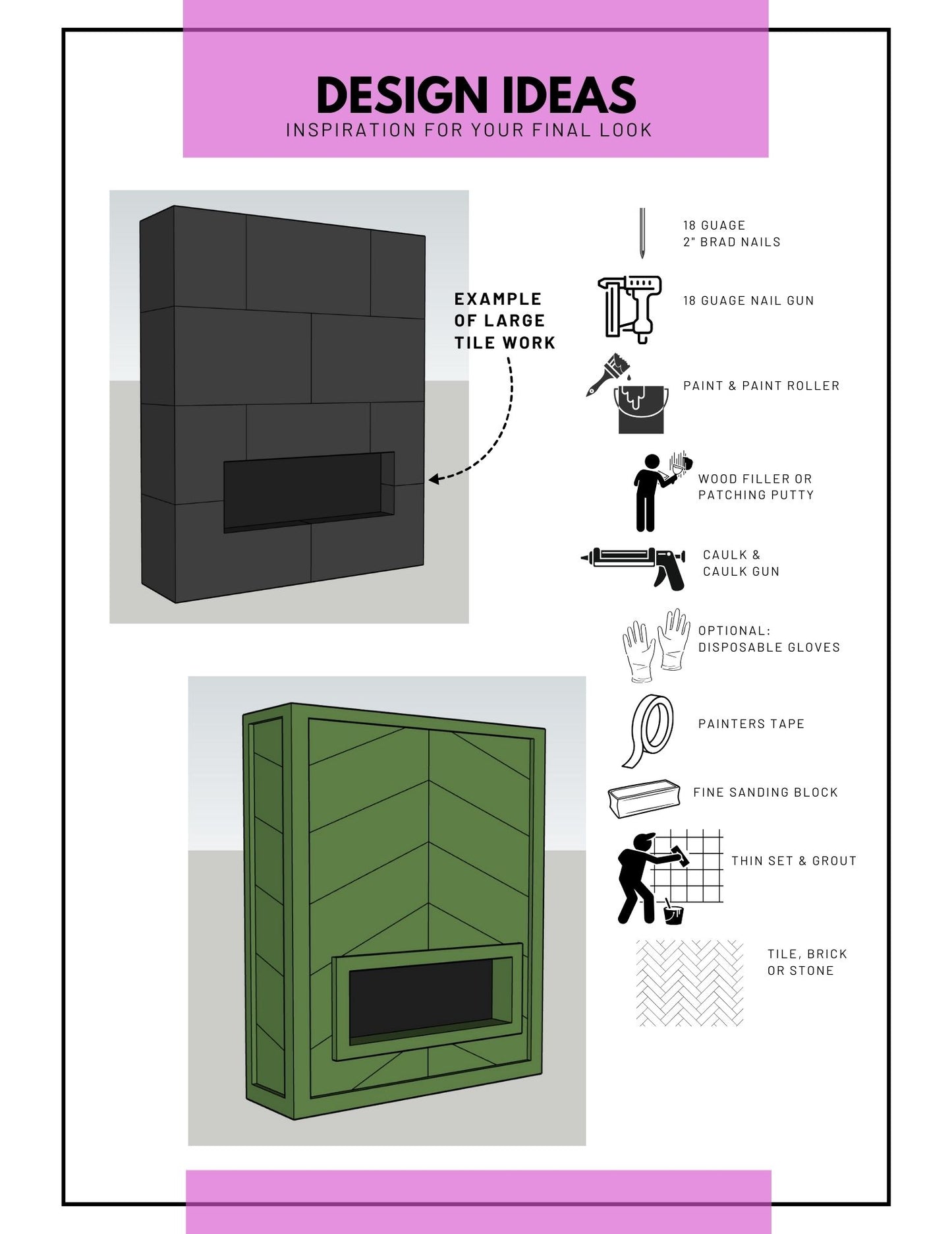 BASE FRAME STRUCTURE FIREPLACE BUILD PLANS