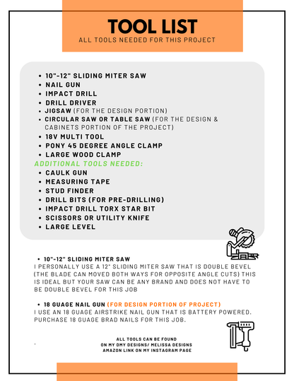 DMY FIREPLACE, CABINETS & FLOATING SHELVES BUILD PLANS